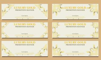 luxury gold horizontal banner template. Suitable for web banner, banner and internet ads vector