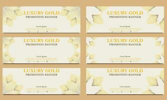 luxury gold horizontal banner template. Suitable for web banner, banner and internet ads vector