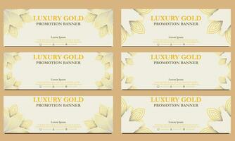 luxury gold horizontal banner template. Suitable for web banner, banner and internet ads vector