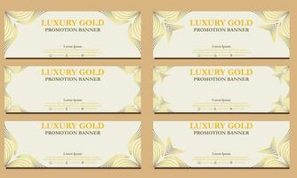 luxury gold horizontal banner template. Suitable for web banner, banner and internet ads vector