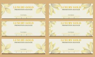luxury gold horizontal banner template. Suitable for web banner, banner and internet ads vector