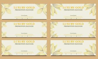 luxury gold horizontal banner template. Suitable for web banner, banner and internet ads vector