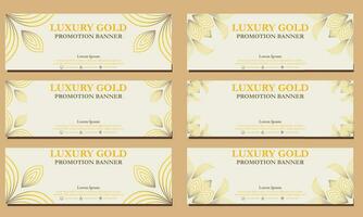 luxury gold horizontal banner template. Suitable for web banner, banner and internet ads vector
