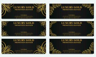 golden floral  horizontal banner template. Suitable for web banner, banner and internet ads vector