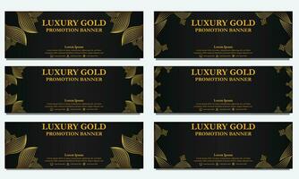 golden floral  horizontal banner template. Suitable for web banner, banner and internet ads vector