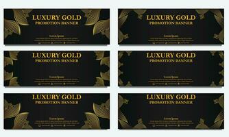 golden floral  horizontal banner template. Suitable for web banner, banner and internet ads vector