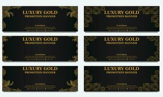 golden floral  horizontal banner template. Suitable for web banner, banner and internet ads vector