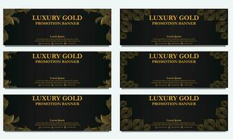 golden floral  horizontal banner template. Suitable for web banner, banner and internet ads vector