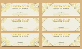 luxury gold horizontal banner template. Suitable for web banner, banner and internet ads vector