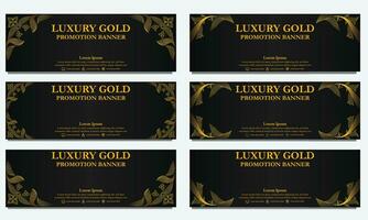 golden floral  horizontal banner template. Suitable for web banner, banner and internet ads vector