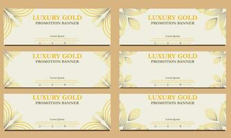 luxury gold horizontal banner template. Suitable for web banner, banner and internet ads vector