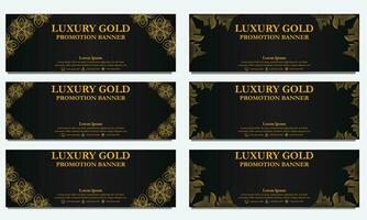 golden floral  horizontal banner template. Suitable for web banner, banner and internet ads vector
