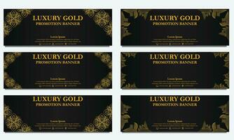 golden floral  horizontal banner template. Suitable for web banner, banner and internet ads vector