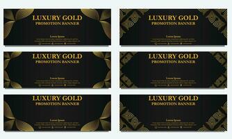 golden floral  horizontal banner template. Suitable for web banner, banner and internet ads vector