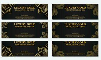 golden floral  horizontal banner template. Suitable for web banner, banner and internet ads vector