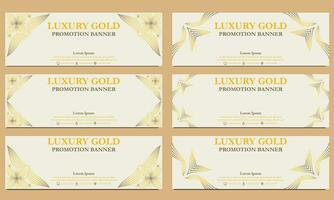 luxury gold horizontal banner template. Suitable for web banner, banner and internet ads vector