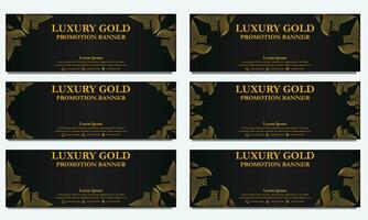 golden floral  horizontal banner template. Suitable for web banner, banner and internet ads vector