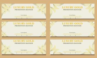 luxury gold horizontal banner template. Suitable for web banner, banner and internet ads vector