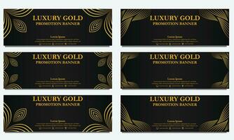 golden floral  horizontal banner template. Suitable for web banner, banner and internet ads vector