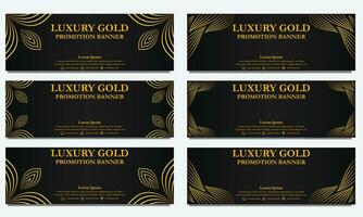 golden floral  horizontal banner template. Suitable for web banner, banner and internet ads vector