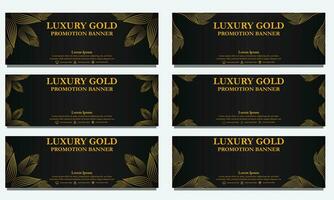 golden floral  horizontal banner template. Suitable for web banner, banner and internet ads vector