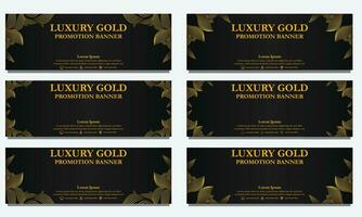 golden floral  horizontal banner template. Suitable for web banner, banner and internet ads vector