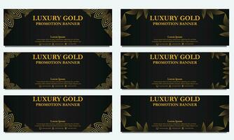 golden floral  horizontal banner template. Suitable for web banner, banner and internet ads vector
