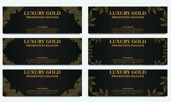 golden floral  horizontal banner template. Suitable for web banner, banner and internet ads vector