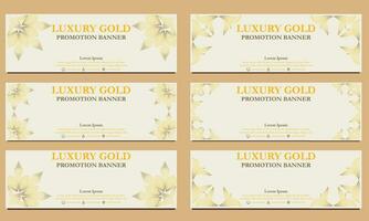 luxury gold horizontal banner template. Suitable for web banner, banner and internet ads vector