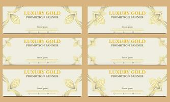 luxury gold horizontal banner template. Suitable for web banner, banner and internet ads vector