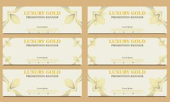 luxury gold horizontal banner template. Suitable for web banner, banner and internet ads vector