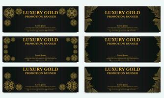 golden floral  horizontal banner template. Suitable for web banner, banner and internet ads vector