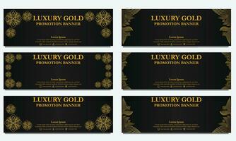 golden floral  horizontal banner template. Suitable for web banner, banner and internet ads vector