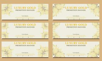 luxury gold horizontal banner template. Suitable for web banner, banner and internet ads vector