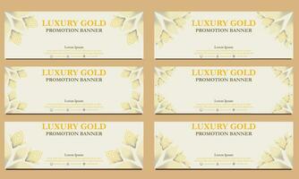 luxury gold horizontal banner template. Suitable for web banner, banner and internet ads vector