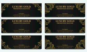golden floral  horizontal banner template. Suitable for web banner, banner and internet ads vector