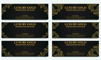 golden floral  horizontal banner template. Suitable for web banner, banner and internet ads vector