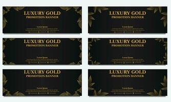 golden floral  horizontal banner template. Suitable for web banner, banner and internet ads vector