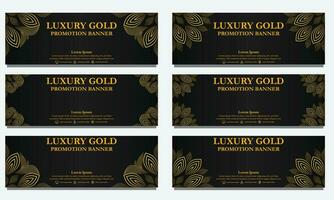 golden floral  horizontal banner template. Suitable for web banner, banner and internet ads vector