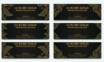 golden floral  horizontal banner template. Suitable for web banner, banner and internet ads vector