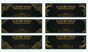 golden floral  horizontal banner template. Suitable for web banner, banner and internet ads vector