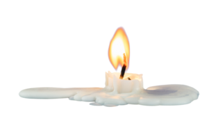 melt candle with fire isolated png