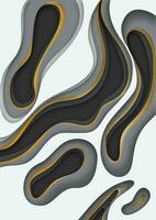 3d paper art illustration. Gold and grey halftone gradients. Landscape the top view, the top view on the river. Design layout for banners presentations, flyers, posters and invitations. Vector