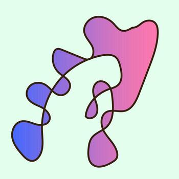 Gradient Abstract Flexible Line Curve Wavy Shape Minimalist Simple Silhouette Symbol Icon Poster Print Background Template vector