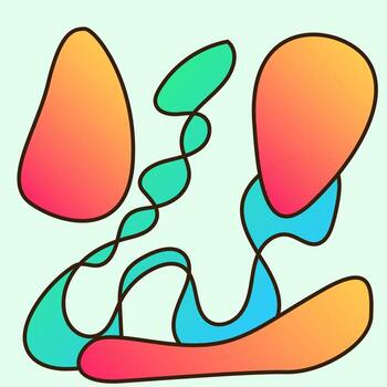 Gradient Abstract Flexible Line Curve Wavy Shape Minimalist Simple Silhouette Symbol Icon Poster Print Background Template vector