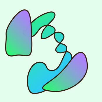 Gradient Abstract Flexible Line Curve Wavy Shape Minimalist Simple Silhouette Symbol Icon Poster Print Background Template vector