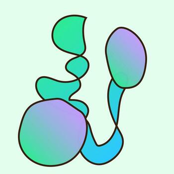 Gradient Abstract Flexible Line Curve Wavy Shape Minimalist Simple Silhouette Symbol Icon Poster Print Background Template vector