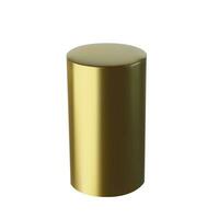 Golden cylinder isolated on white background. Design element of 3d gold color. Vector illustration