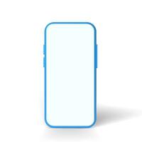 3d realistic Mock-up smart phone empty screen front view isolated on white background, vector illustration