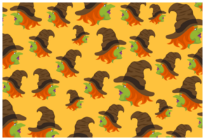 Halloween Witch Head Pattern Background png